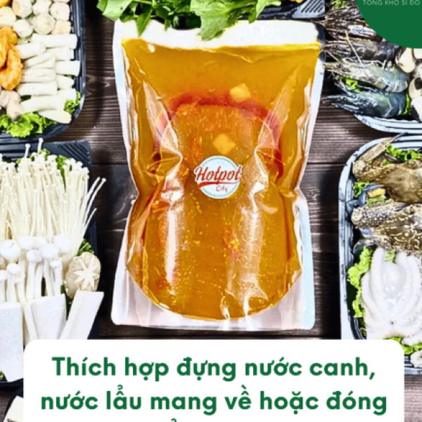 Túi Zip Đựng Nước Lẩu Đáy Phẳng